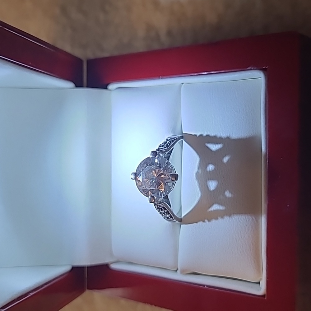 Sterling Silver CZ Solitaire Ring Size 7